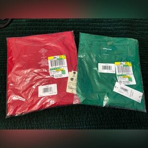 NWT St. John's Bay Red Tee & Liz Claiborne Green V-neck Tee Sz. 3X